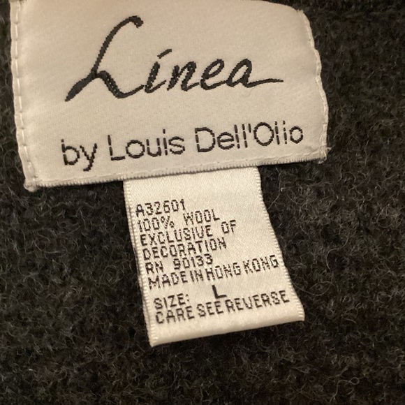 Vintage Linea by Louis Dell’Oloie Wool open Cardigan Sweater size large - Picture 8 of 9